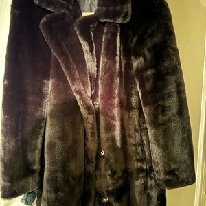 Luxurious Black Faux Fur Coat